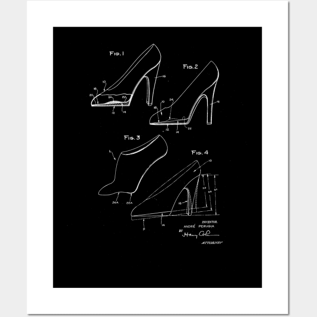 High Heels Vintage Patent Drawing Wall Art by TheYoungDesigns